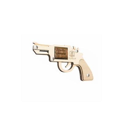 China A rubber band Toy Pistol best price toys 3D puzzle wooden gun indoor high quality personality for sale