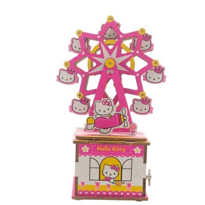 China Wooden Toys Zhencai Wooden Diy Horologe Sky Wheel Jigsaw Puzzle For Kids Gift Song Music Box Toys for sale