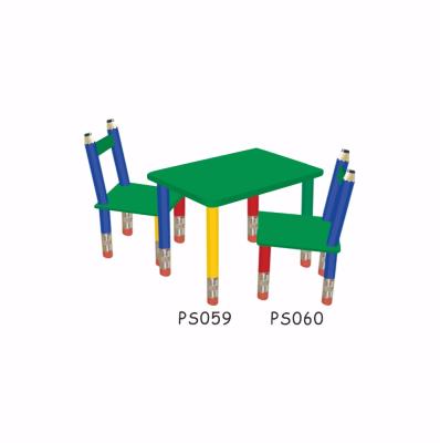 China Popular Environmental Material Cheap Wooden Pencil Kids Study Table And Chair Set for sale