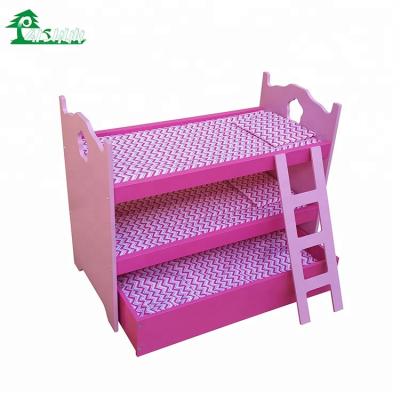 China Unique New Design Eco-friendly Style Children's Room Wooden Bunk Bed For Doll for sale