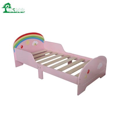 China Eco-Friendly Eco-Friendly Painting Modern MDF Girls Pink Children's Wooden Bed for sale