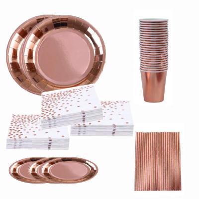 China Party Dishes And Cutlery Eco - Friendly Disposable Tableware Disposable Decorations For Events Party Supplies for sale