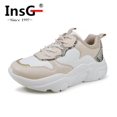 China New Trend Anti-slippery Snake Women PU Fashion Sneakers Casual Walking Shoes for sale