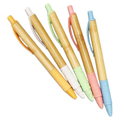 China Eco-Friendly Factory Selling Custom Wooden Tip Pen Promotional Cheap Click Bamboo Pen With Logo for sale