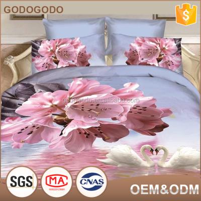 China Custom Disposable Luxury Design Cozy Photo Printing Queen Size 4 Pcs 3D Bedding Sets 100% Polyester for sale