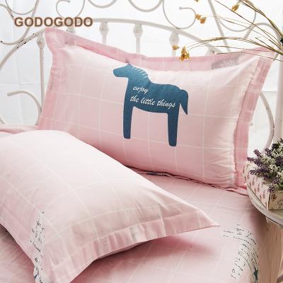 China Disposable 100% Soft Cute Cartoon Children Pillowcase Cotton Children Horse Pillow Case Zebra Pillow Covers High Quality for sale