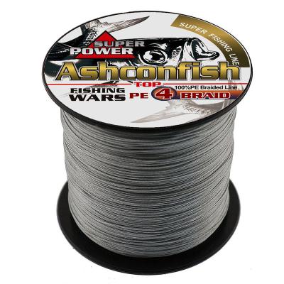 China High Strength Wholesale Price Over 20 Colors 4 Strands 300m PE Braided Fishing Line For Saltwater Fishing for sale