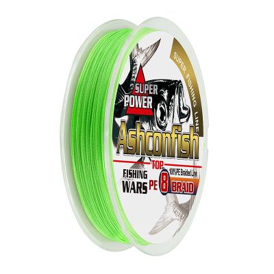 China 2021 New Super Strength Green Color ASHCONFISH Neon Line 100m-2000m Strong Line Japan Line 8 Strand Multifilament PE Braided Fishing for sale