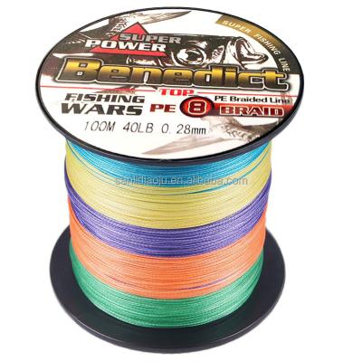 China 2018 Workable Wholesale High Tensile Price 100M High Tensile PE Spool Braided Fishing Line Multicolor for sale