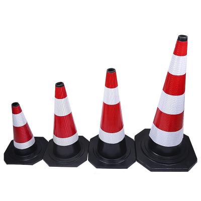 China Pavement Safety Collapsible Road Safety Cone PVC Rubber Colorful Road Cone for sale