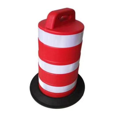 China Pavement safety anti-collision bucket traffic road safety bollard reflective flexible plastic warning bollard for sale