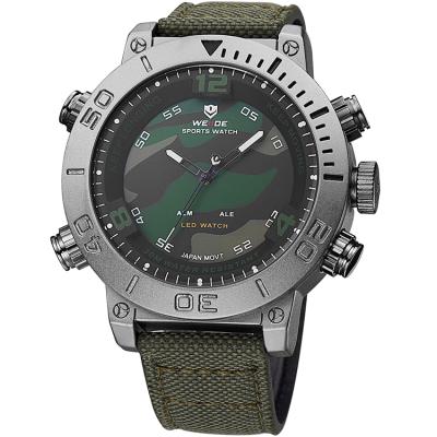 China Mens Western Wrist Watches Camouflage Alarm WEIDE Style Nylon Strap LED Fashion Watches WH6103 for sale