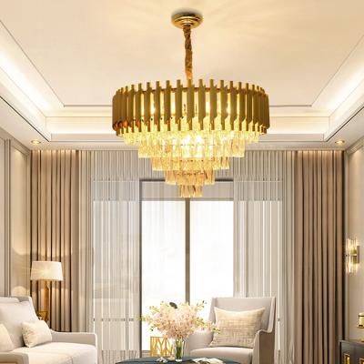 China Large Large Beautiful Round Ceiling Light Gold Hotel Luxury Bedroom Crystal Chandelier Pendant Light for sale