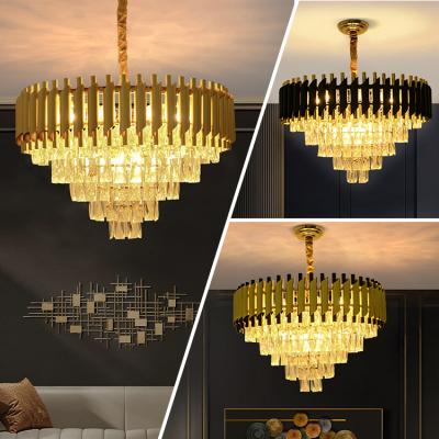 China Beautiful New Arrival Modern Luxury Gold Color Big Pendant Crystal Chandelier Lamp Popular for sale