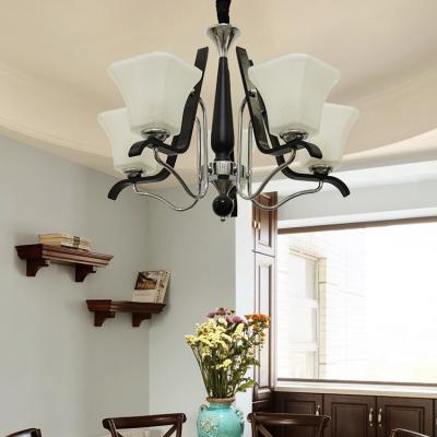 China Beautiful Modern Living Room Hanging Light Fixture Lighting Iron Glass Chandelier for sale