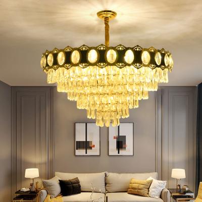 China Beautiful Simple High Efficiency Alloy Crystal Indoor Living Room Hotel Nordic Modern Pendant Light for sale