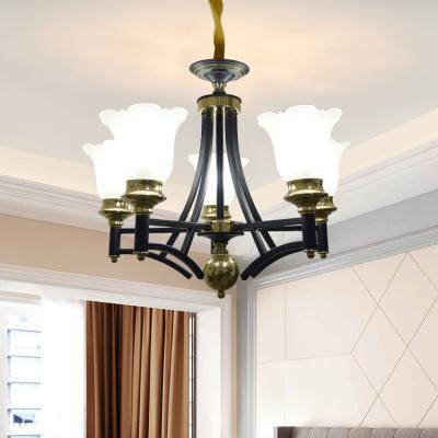 China Beautiful Home Decor Glass Iron Industrial Lighting Crystal Living Room Dining Bedroom Pendant Light for sale