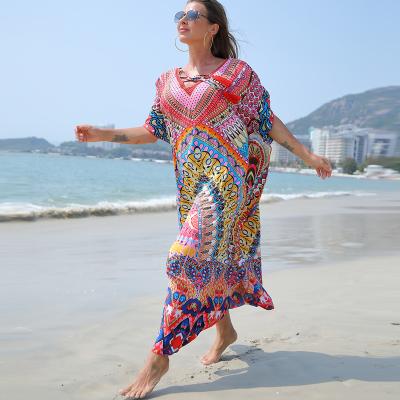 China Fashion Breathable Beach Dress Bohemian Beach Wrap Dress Summer Sleeveless Boho Beach Dresses for sale