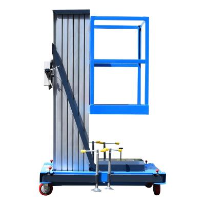 China Convenience Safety Operation Vertical Mast Man Lift Easy Electric Hydraulic Single Platform Aerial Work Single Mast Man Lift for sale