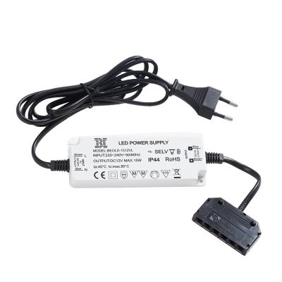 China HoneyFly Patented Super Slim LED Power Supply 15W 12V Constant Voltage Transformer Waterproof IP44 Driver for LED Strip Lights BEOLD-1512VL for sale