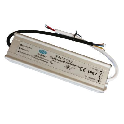 China Led Driver HoneyFly Patented IP67 Waterproof LED Driver 60W LED Power Supply Constant Voltage 12V24V36V48V Lighting Transformer 80-265V for sale