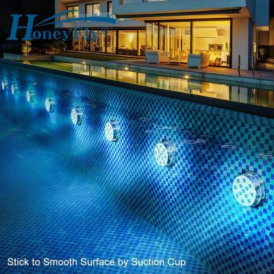 China HoneyFly 16 Colors Submersible Wireless Remote Control LED Pond Pool Lamp Waterproof Outdoor Diving Underwater Light for sale