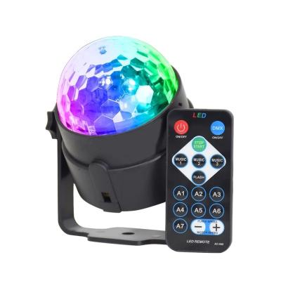 China Indoor Hotel HoneyFly LED Ball Lamp RGB Stage 3W Bulb Magic Auto Rotating Remote Control Colorful Disco Light For DJ Concert Party for sale