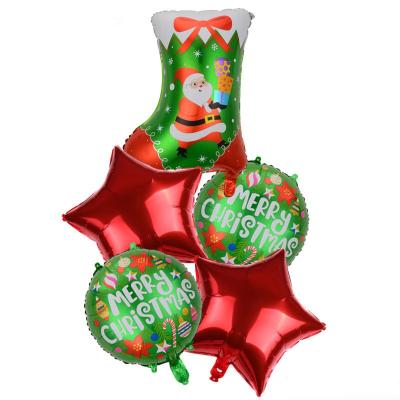 China FOIL Christmas Party Decoration Balloon Santa Claus Christmas Stocking Tree Cartoon Image Snowman Balloon for sale