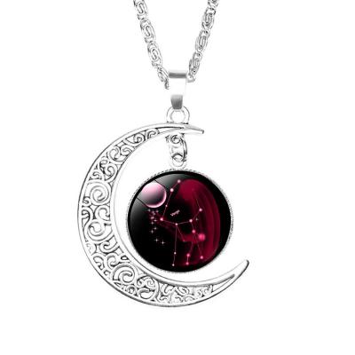 China 12 Ethnic Time Constellations Gem Moon Aries Taurus Gemini Cancer Leo Virgo Libra Scorpio Sagittarius Capricorn Necklace for sale