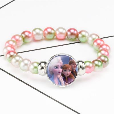 China Cute Princess Glass Beads Girls Bracelet Party Gift For Cute Princess Girl Bracelet Lovely Fashion Bracelet Children Birthday Gift for sale