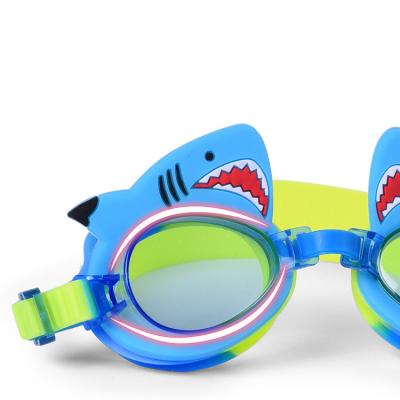 China Cute Little Shark Swimming Glasses Kids Silicone Glass Windproof Swimming Shaping Glasses for sale