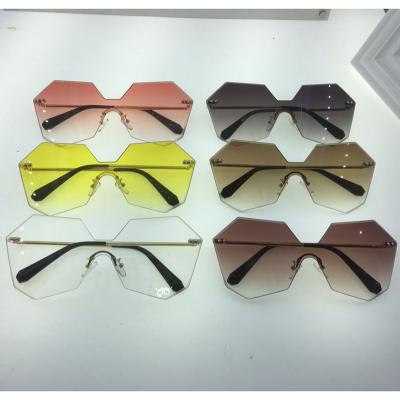 China Fashion sunglasses Xiaoxiang's new frameless balanced sunglasses men and women sunglasses fashionable one-piece lenses for sale