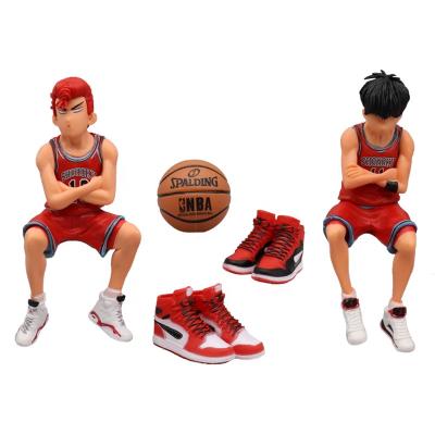 China Cartoon Toy 2 Styles Slam Dunk 16cm Cartoon Resin Model Toy Anime Action Numbers Hanamichi Sakuragi Kaede Rukawa for sale