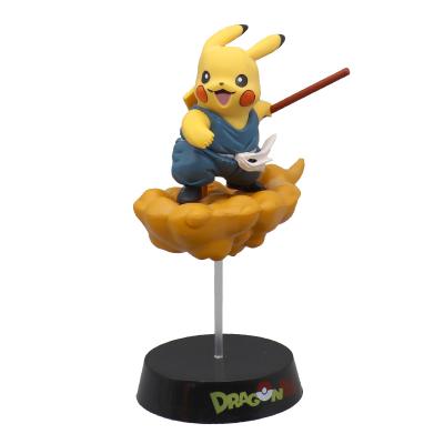 China Amazon Hot Sale Car Decoration Push Monday Pika Chu Toy Dragon-Ball Monkey Somersault Cloud Environmentally Friendly Figure Toys for sale