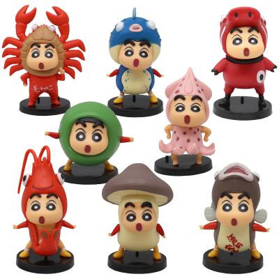 China Environmental Friendly 8 Styles Pencil Shin-chan 6.5cm Shin-chan PVC Anime Cartoon Resin Model Toy Anime Action Numbers for sale