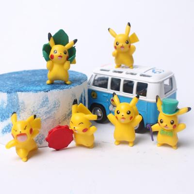 China 6 Styles Cute Pikacu 5.5cm Cartoon Model Toy Anime Plastic Action Numbers for sale