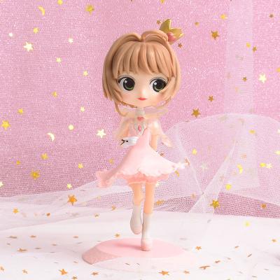 China Cake Decorating Solid Doll with Bottom Toys Cake Girl Cupcake Toppers Cute Gift for Kids Birthday Party Cake Decorations for sale