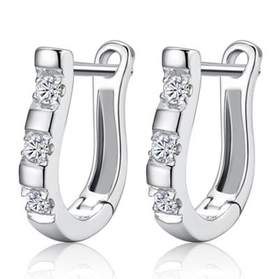 China TRENDY Jewelry 18K Gold Fashion Large Crystal Snowflake Horseshoe Hoop Stud Earrings Diamond Earrings for sale