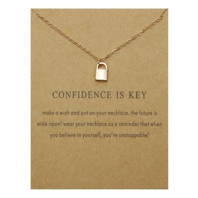 China High Quality Korean Necklace Trust Is Key Master Lock Jewelry Fashion Necklace Pendant Wholesale for sale