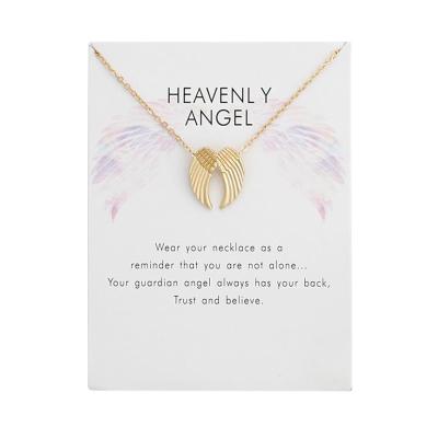 China Delicate Map of Angel Wings Pendant Jewelry Alloy Angel Wings Necklace With Backing High Quality for sale