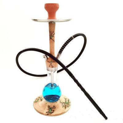 China Hot Selling Arabic Hookah Shisha Pipes Night Hookah Set Original Wooden Acrylic Tips Hookah Accessories Rosewood And Glow Glow In The Night With Tree Pattern for sale