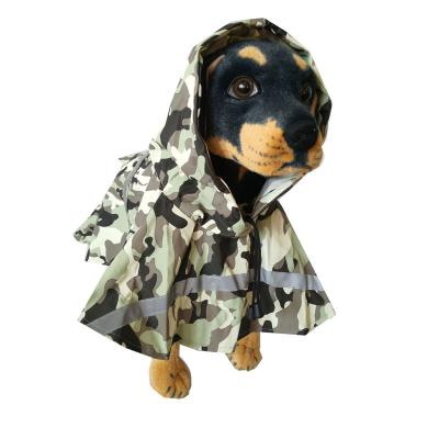 China HCLITE Stocked Waterproof Custom Pet Clothes Camouflage Color Dog Raincoat With Hood for sale