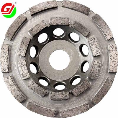 China Stone Materials Wholesale Price 125mm Double Row Type Diamond Grinding Wheel For Concrete Stone for sale