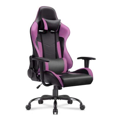 China Hot Sale Adjustable Black Leather Reclining Gamer Sillas Online Gaming PC Gaming Chair (Height) Gaming for sale