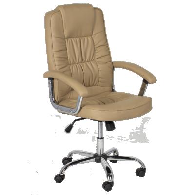 China Factory Customization Light Color PU Executive Office Desk Chair Rotating Leather Chair for sale