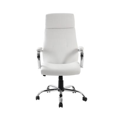 China High Quality Adjustable White PU Leather Office Customs Office Customs Rotation Ergonomic Chair Executive Boss for sale