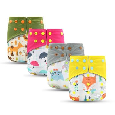 China Baby Printed Bamboo Cloth Diaper Pocket Washable Training Pants Cartoon Baby Diaper for sale