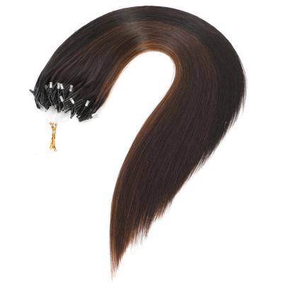 China High Quality 100% Body Wave 8D Ring Curl Hair Color Natural Remy Straight Human Virgin Nano Human Hair Extension Black Brown for sale