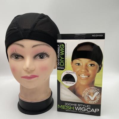 China Women's Nylon Mesh Wig Cap Vast Hot Selling Colorful Black Adjust Stretch Mesh Dome Wigcap To Wig for sale