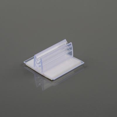 China Plastic Price Tag Supermarket Shelf Talker Clip Sign Clip Label Holder Price Tag With Foam Strip Base for sale